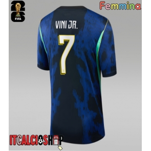 Brasile Vinicius Junior #7 Seconda Maglia Femmina Mondiali 2026 Manica Corta